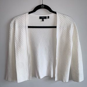 Theory Amarosa White Textured Cardigan